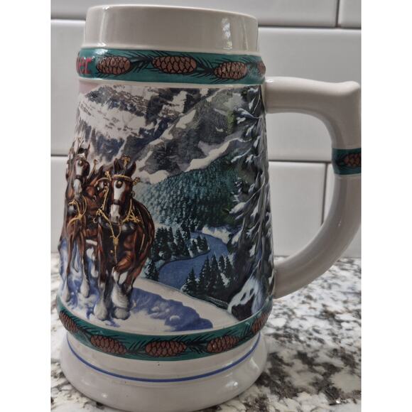 1993 Budweiser Holiday Stein Collection Special Delivery By Artist Nora Koerber - Picture 2 of 5